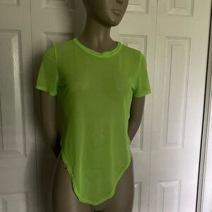 Vibrant Green Fitted Asymmetrical Tee